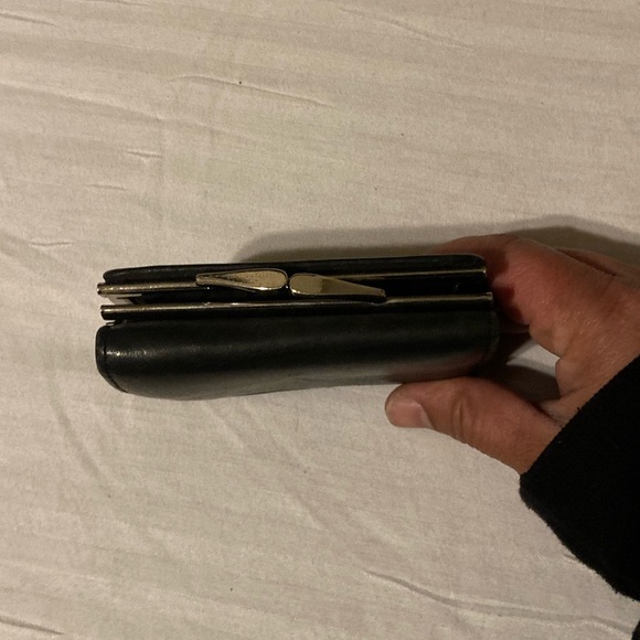 Vintage Black Leather Coin Purse Wallet - Picture 3 of 11